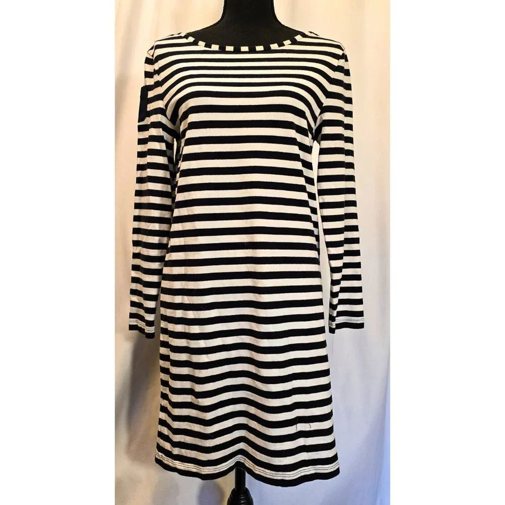 NWT Vineyard Vines Long-Sleeve Stripe Knit Dress Deep Bay S - Picture 5 of 9